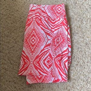 Coral Tribal Print Mini Skirt